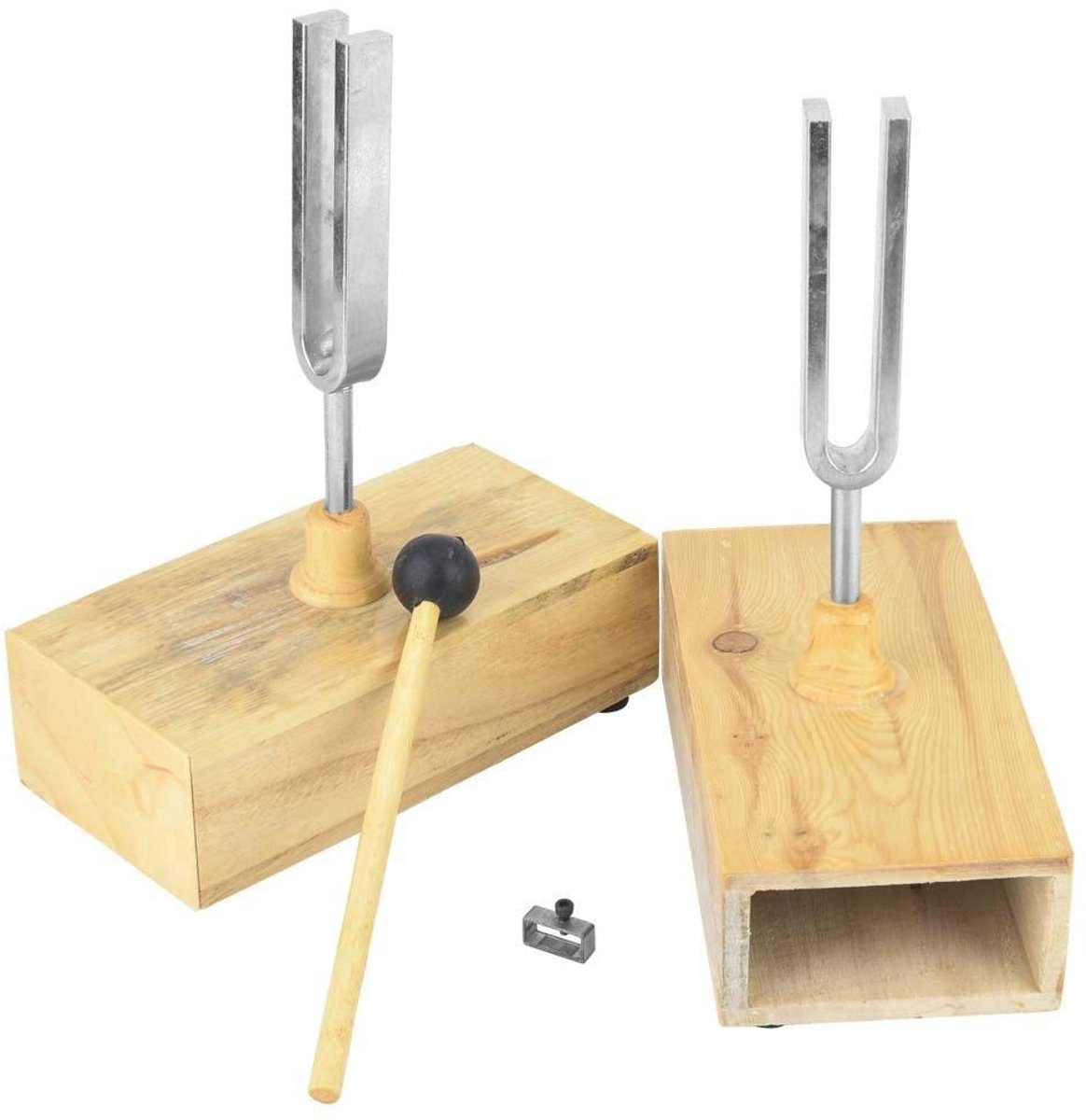 Dailygoods- Stemvork 440 Hz - Stemvorken Set - Houten Resonatorbox - Klopper - Duurzaam - Praktisch Ontwerp - Geluidsinstrument