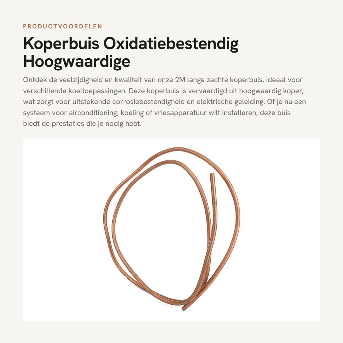 Dailygoods - Koperbuis - Oxidatiebestendig - Hoogwaardige kwaliteit - 8mm - Voor koeling - Ideaal voor installaties - Zachte uitvoering