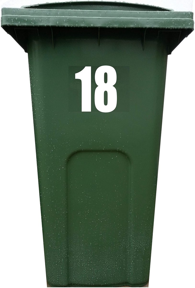 Dailygoods- Bin Sticker 4 Sets - Zelfklevend - Afval Stickers - Recycling Box - 19,5 cm Hoog - Hoogwaardig Vinyl - Afvalstickers