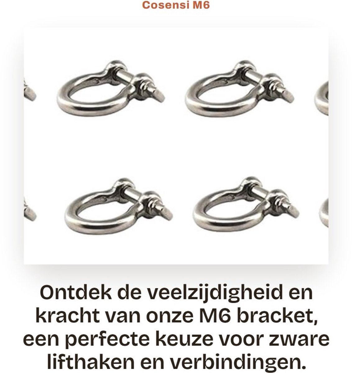 Dailygoods- Bracket M6 - Boogvormige/Europese Beugel - Roestvrij Staal - Zilver - Set van 8 - Schokbestendig en Corrosiebestendig - Haak