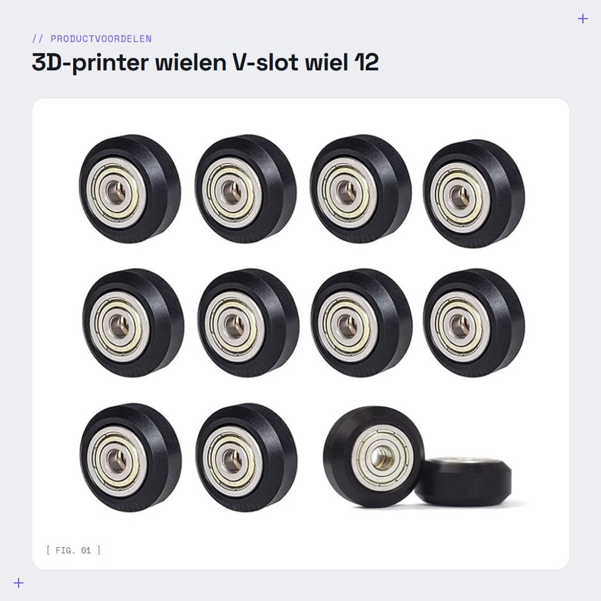 Dailygoody - 3D-printer wielen - V-slot wiel - 12 stuks - 3D-printeraccessoires - Geschikt voor Creality Ender 3 - Kleur zwart
