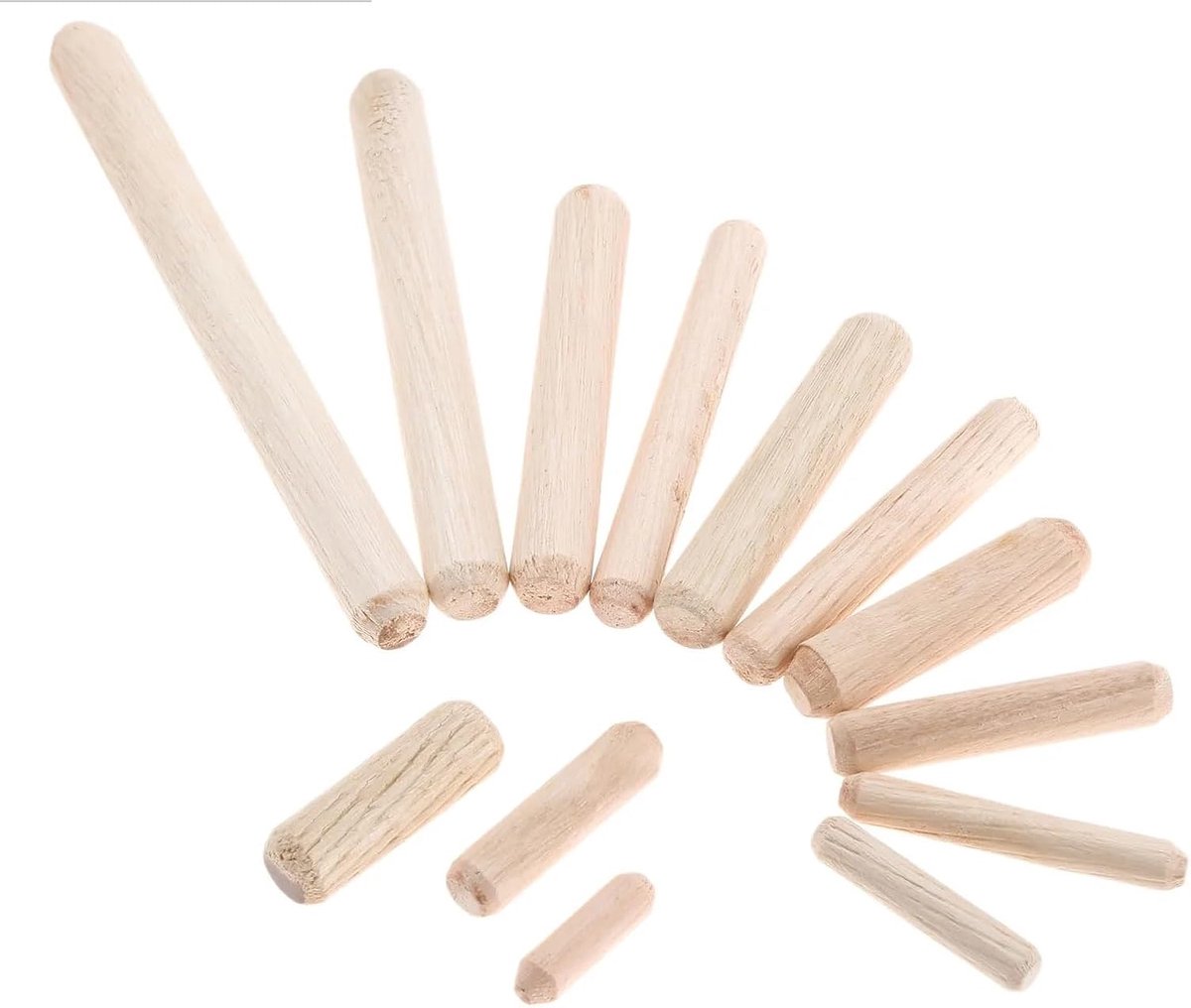 Houten Deuvels - Houtpennen Bevestiging - Meubels Repareren - Gegroefd Hardhout - 8x50mm 50 Stuks - Houtkleur