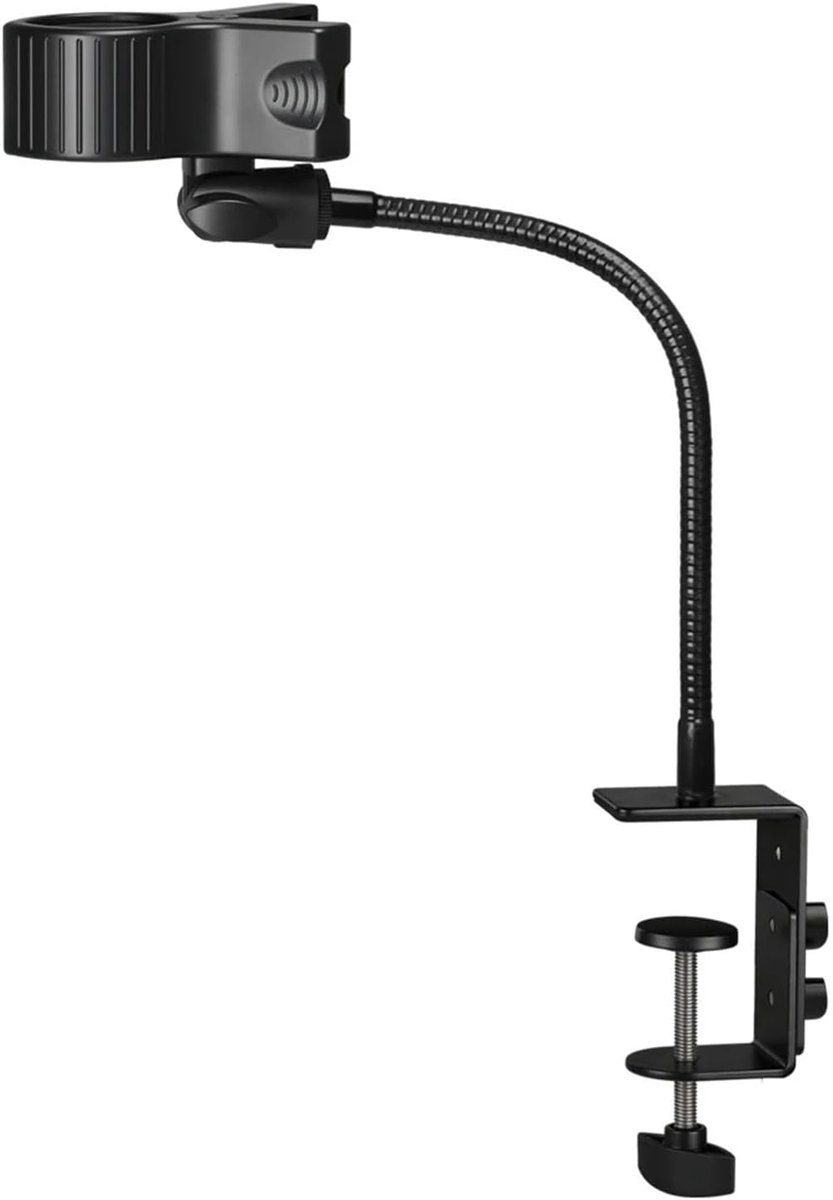 Microfoon Arm - Zwanenhals Standaard - Streaming Opnemen - Verstelbare Klem - 30 cm - Zwart