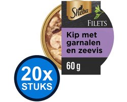 20x Sheba - Filets Kip Garnalen & Zeevis - Kattenvoer Natvoer - 60g