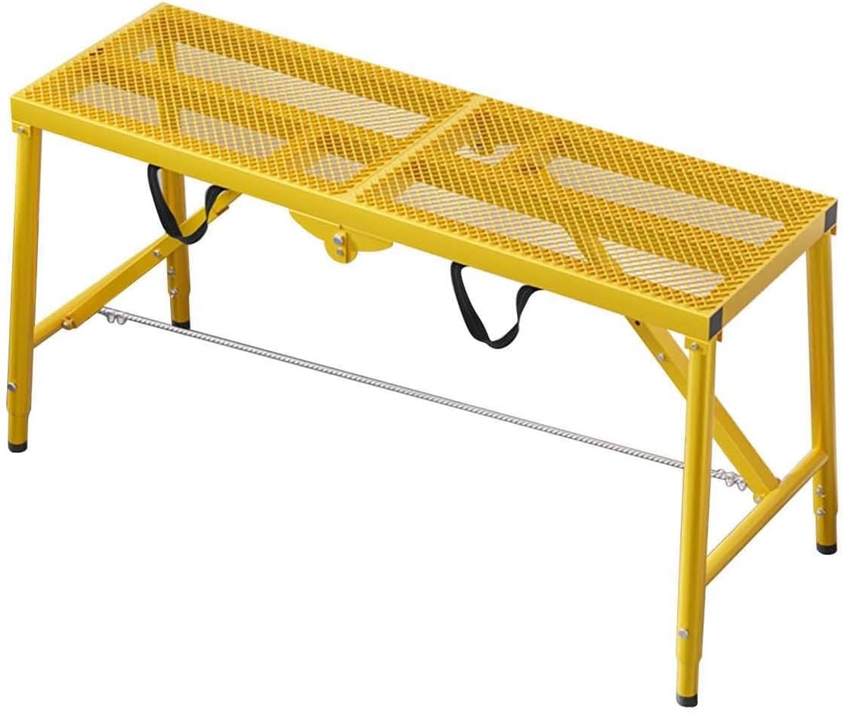 Werkplatform Steigerkruk - Opvouwbare Ladderbank - Klus Klussen Binnen - Verstelbare Hoogte - 180 x 30 cm - Zwart