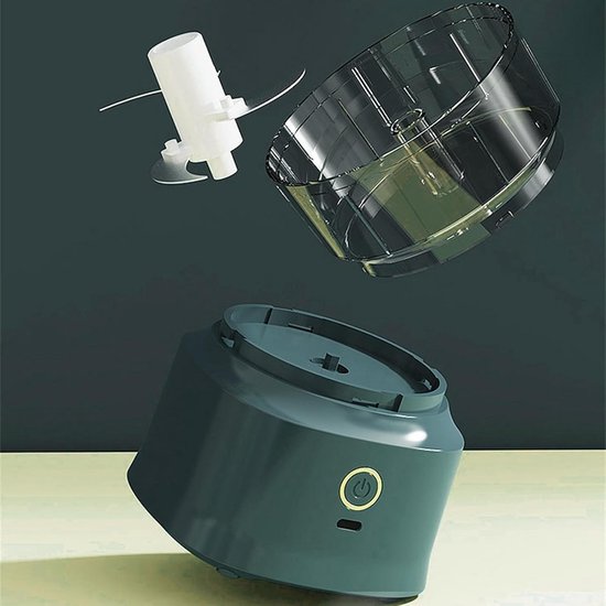 Keukenmachine Knoflook Chopper - Elektrische Hakmolen - Voedsel Bereiden - Snel en Veilig - 350ml Capaciteit - Wit — afbeelding 2