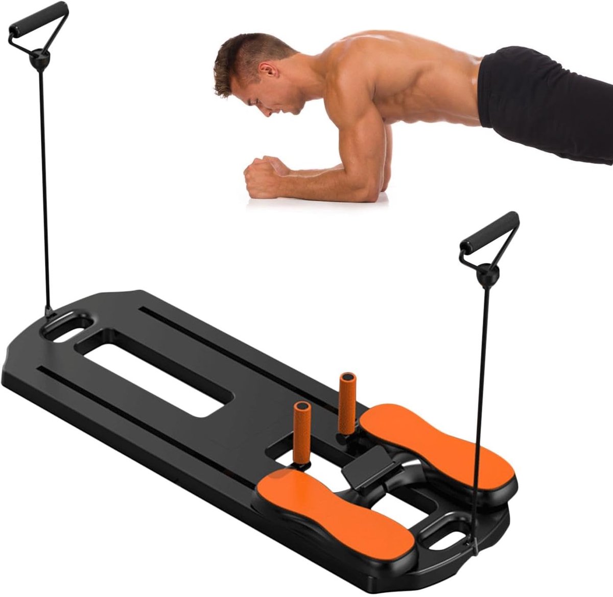 Pilates Plank - Fitness Board - Thuis Trainen - Opvouwbaar Ontwerp - Compact Formaat - Zwart