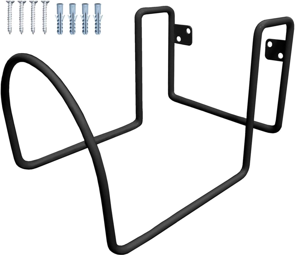 Tuinslang Houder - Wandrek Slang - Buiten Opbergen - Roestbestendige Coating - Tot 120 Meter - Zwart