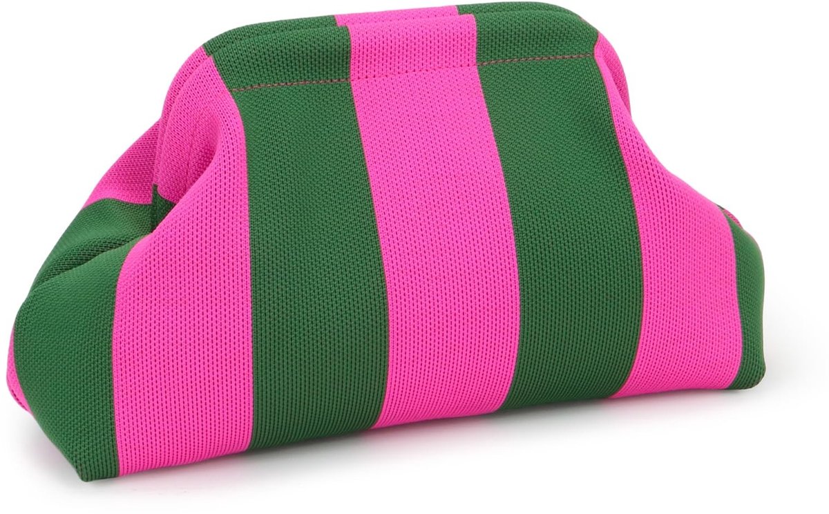 Dailygoods- Clutch met contrasterende strepen - Dameshandtas - Gebreid weefsel - Lichtgewicht - Compact - Ideaal voor dagelijks gebruik - Handtas