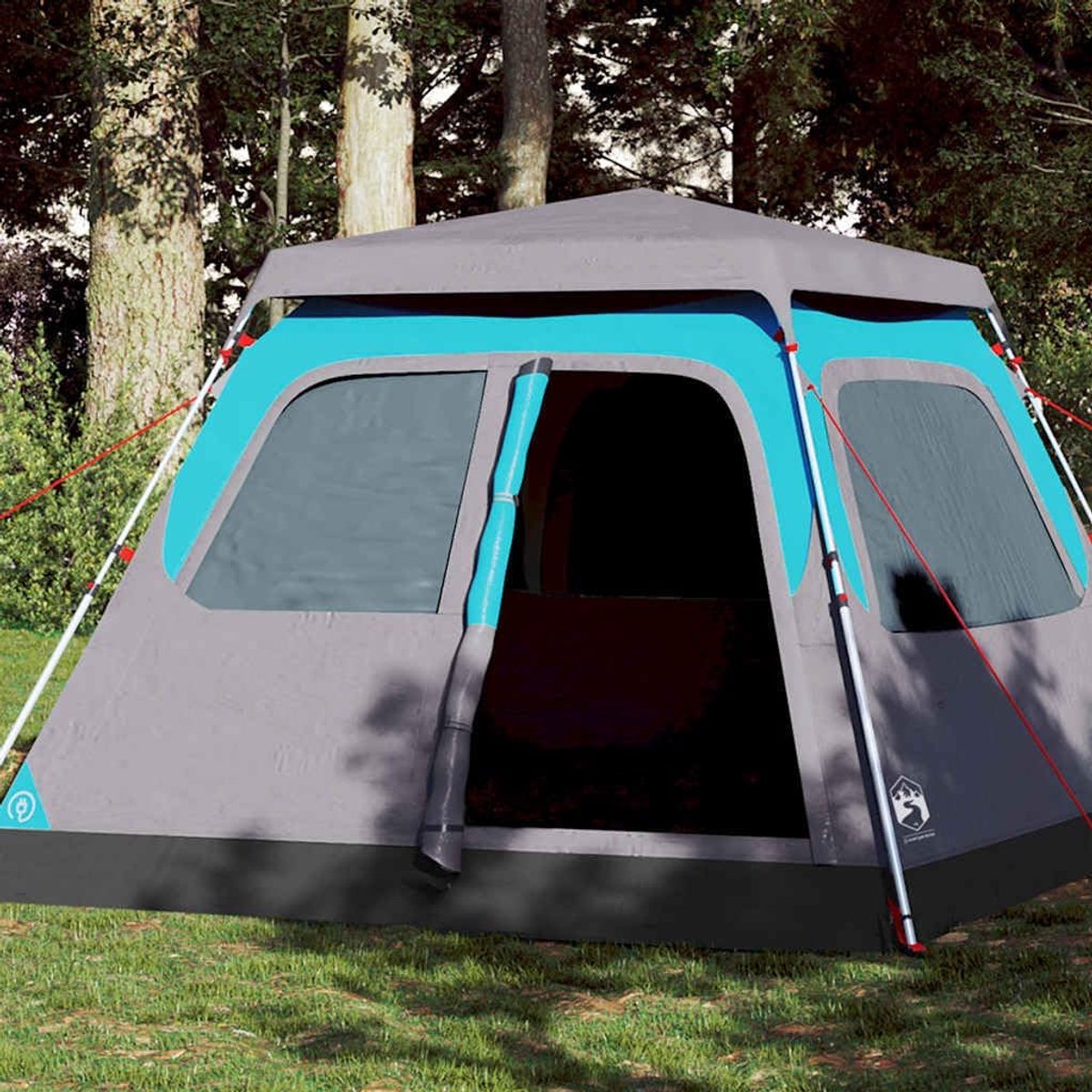 Kampeertent Koepel - Vierpersoons Tent - Outdoor Avonturen - Snel Opzet Systeem - 255 x 222 cm - Blauw
