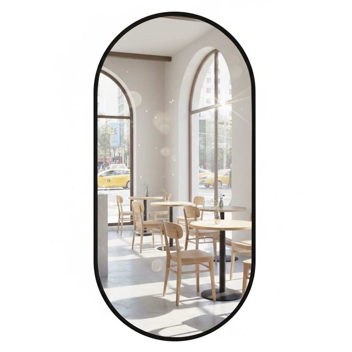 Dailygoods- Wandspiegel Ovaal - Metalen Frame - Modern Design - Wandmontage - 80 x 40 cm -