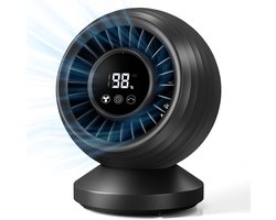 Bureauventilator – Stil, 120° Oscillatie, LCD Display, 8 Snelheden, 12000 mAh Accu
