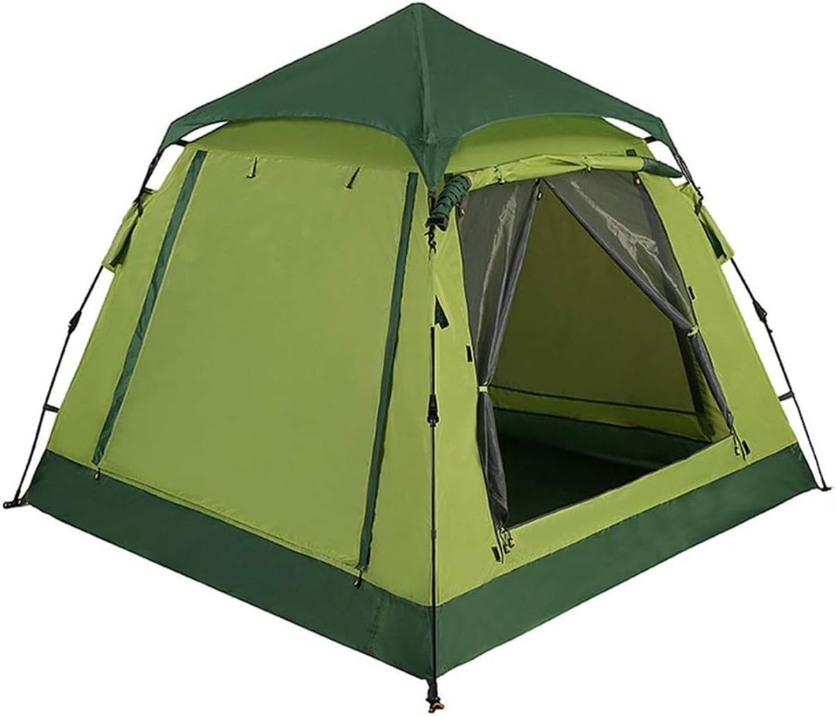 Kampeertent - Gezinstent - Buitenactiviteiten - UV-bescherming - 3-4 personen - Groen