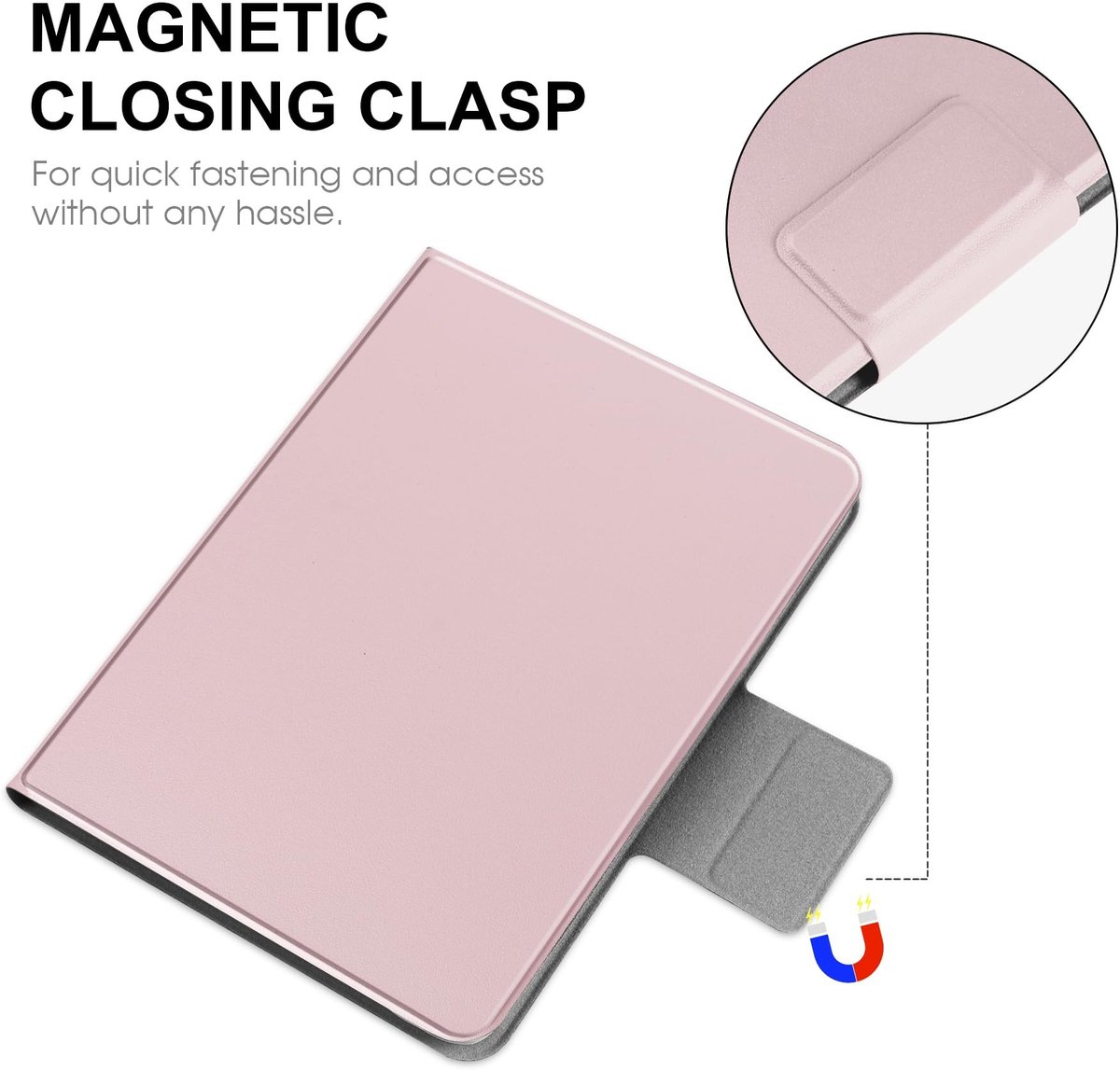 Dailygoods - HoYiXi Universele hoes voor 6,8 inch, 7 inch eReaders.Compatibel met Kindle, Kobo, Paperwhite, Pocketbook, Tolino eReaders. Elastische touwhoes voor 6" - 7" E-book Readers.Roze in kleur. – foto 4