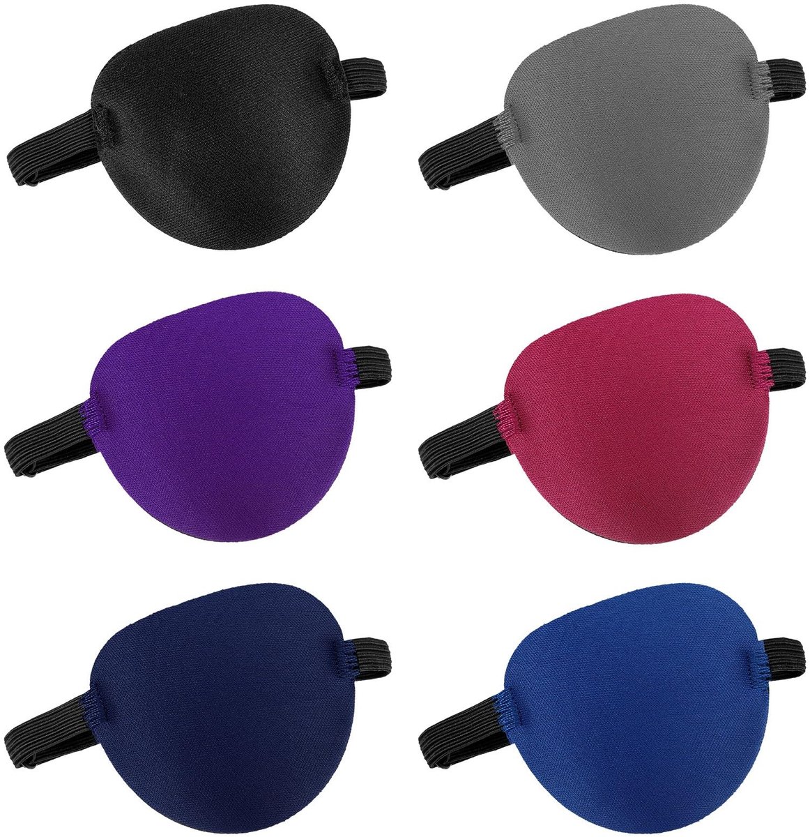 Dailygoods- Oogkleppen 6 Stuks - Verstelbare 3D Oogkleppen - Medische Herstel - Geschikt voor Volwassenen/Kinderen - Huidvriendelijk Materiaal - Ideaal voor Cosplay - Oogmasker