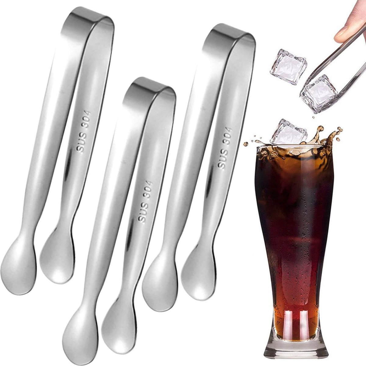 Dailygoods- Suikertang Duurzaam - Serveertang RVS - Keukentang - Saladetang - IJsblokjestang - Eenvoudige reiniging