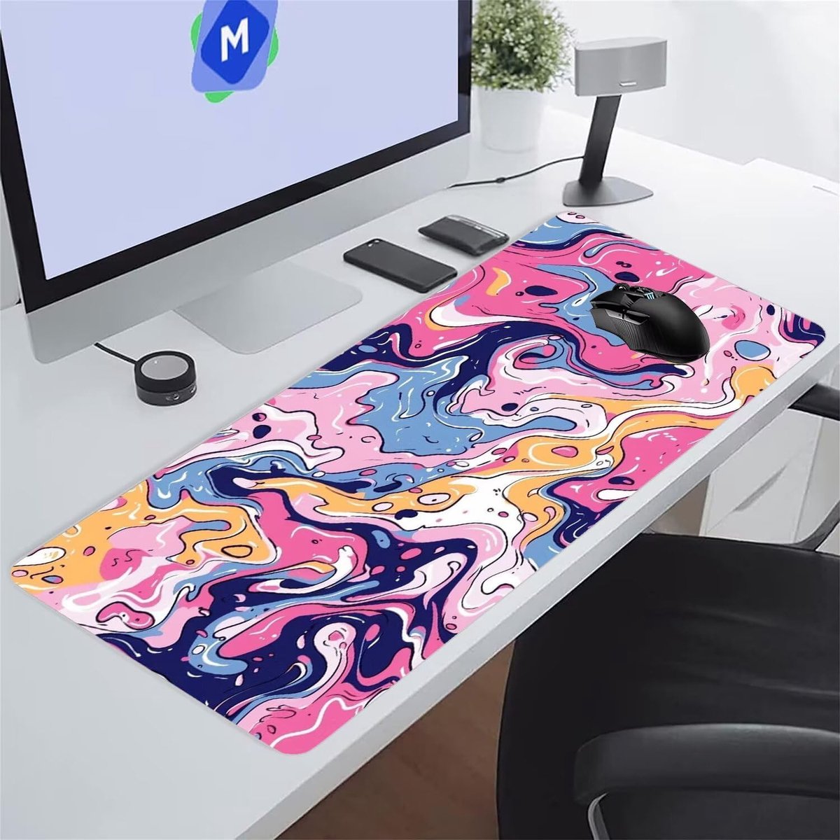 XXL Muismat - Groot Bureaublad - Comfortabel Werken - Antislip Onderkant - 100x50 cm - Roze