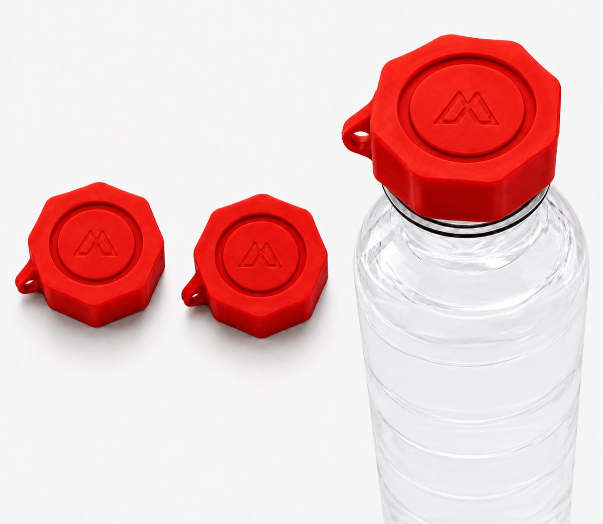 Moya PartyCap® Festival Dop - 2 Stuks Rood- Universele Flessendop - Festival Accessoire - PartyDop - Herbruikbaar - Past op Vrijwel Alle Waterflesjes