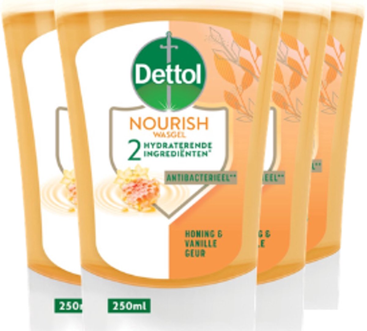 Bol.com Dettol No-Touch Refill Extra Care Honey & Sheabutter 250ML x 4 aanbieding