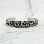 Mei's - Viking Thunder Hammer - armband heren - Mjolnir - RVS zilver - polsmaat 17-18 cm