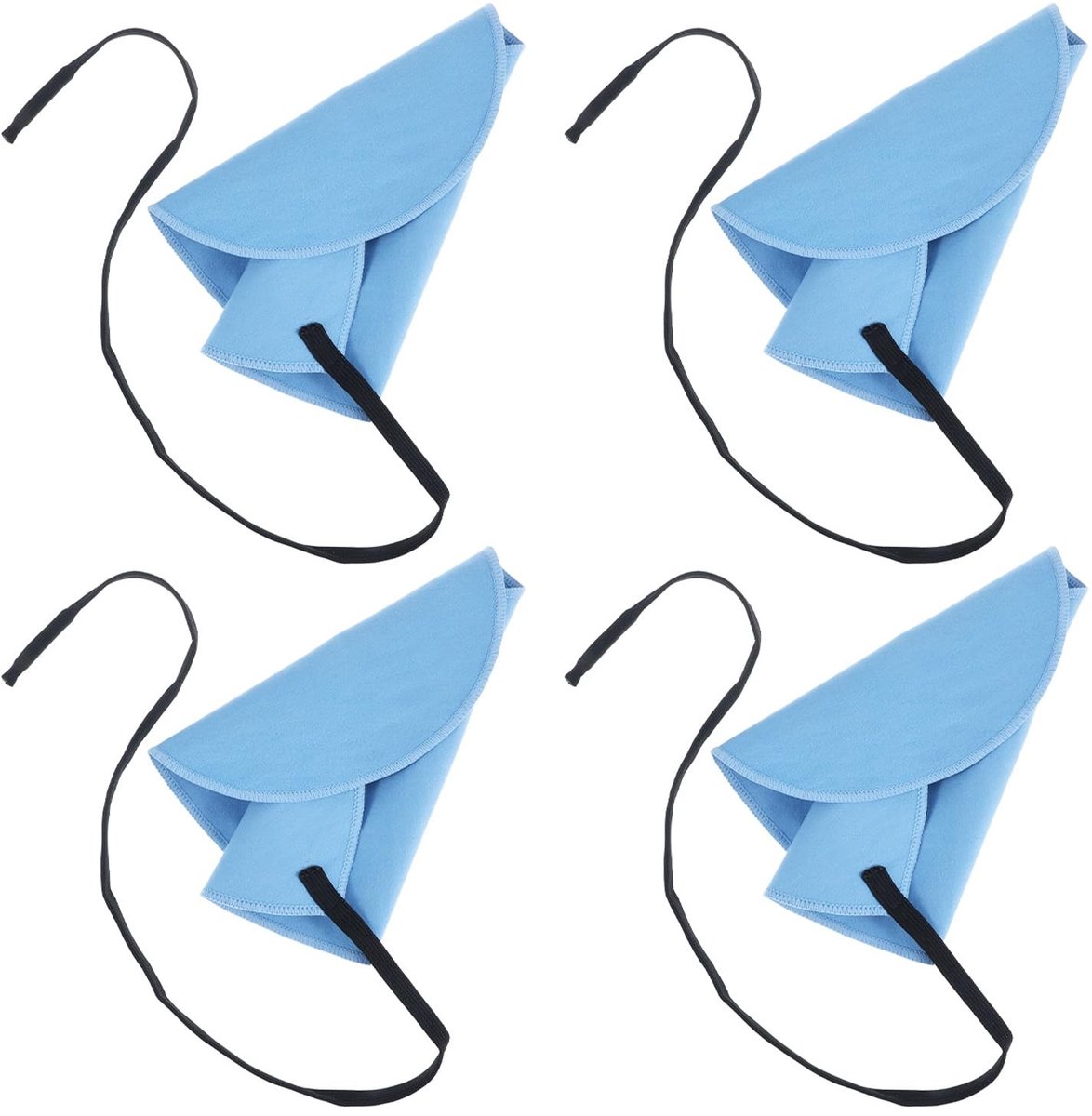 Dailygoods- Reinigen Doek - 4 Stuks A-vormige Set - Saxofoon/Klarinet/Dwarsfluit - Viscosevezel - Blauw - Hygiënische Verzorging - Instrumentenreinigingsset