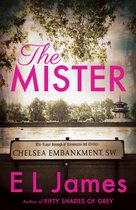 Boek "The Mister" van E.L. James, met een cover waarop "CHELSEA EMBANKMENT, SW" staat.