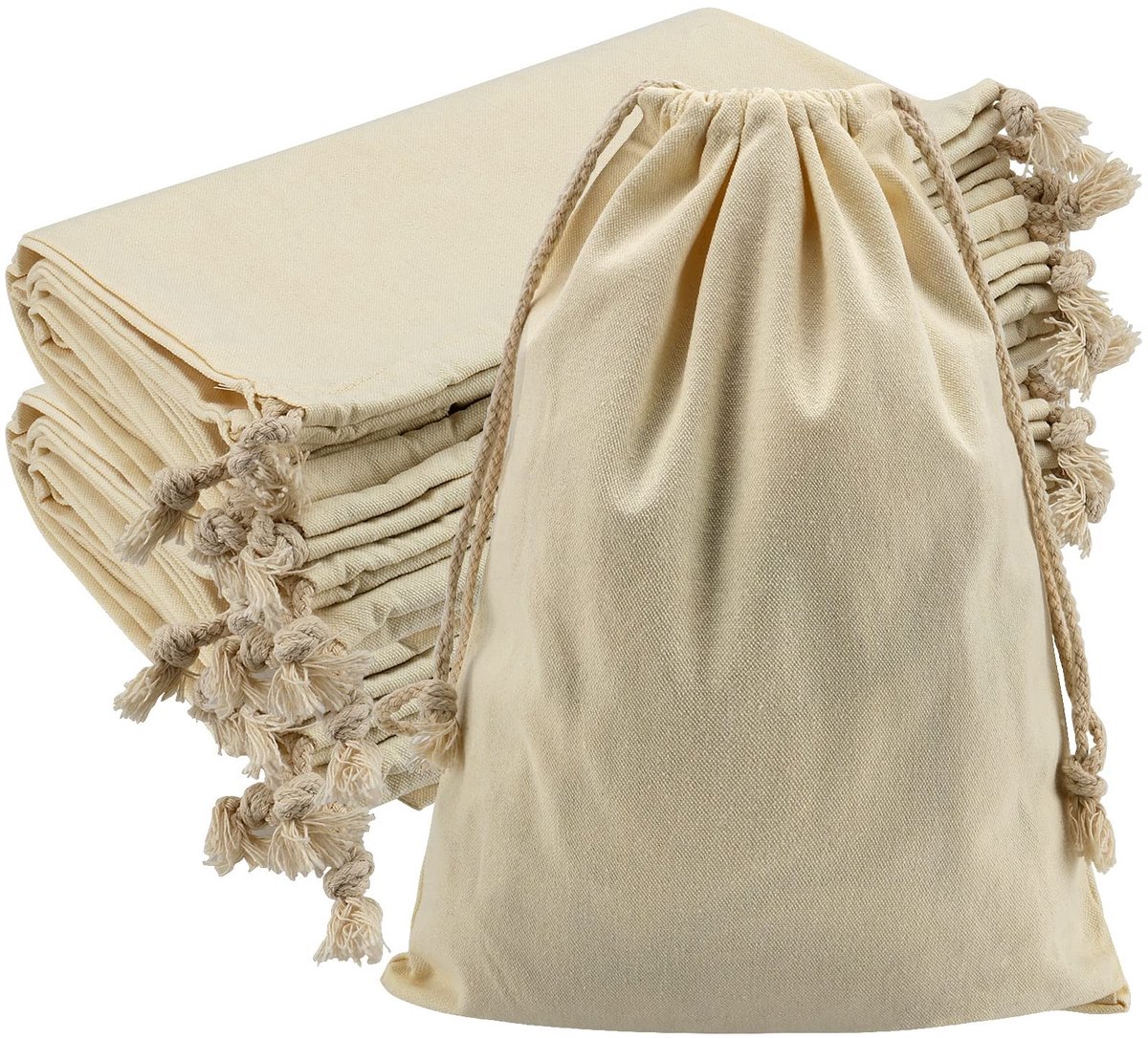 Dailygoods- Stoffen Zakjes 30 x 40 cm - Trekkoord - Linnen Zakjes - Cadeauzakjes - Geschenktas - Sterk en Slijtvast - Geschenkzakjes