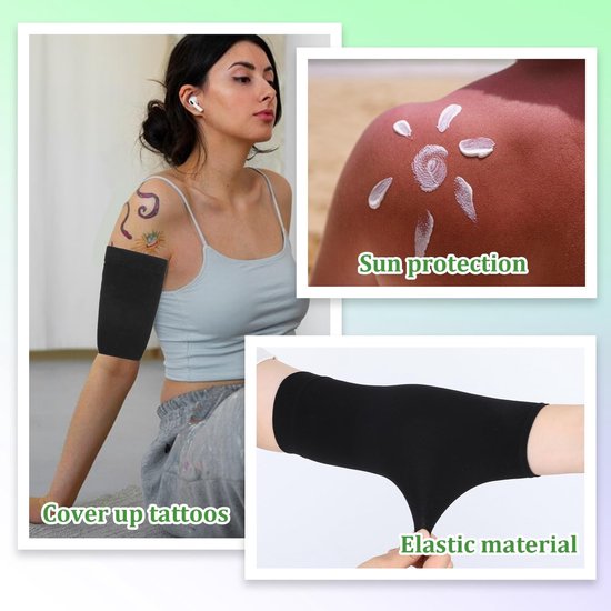 Dailygoods- Tattoo Cover Up Mouw - 2 Paar - Onderarm Mouwen - Compressie Mouwen - Beschermende Mouwen - Nylon - 27x9.5cm - Armmouwen van Dailygoods — afbeelding 4