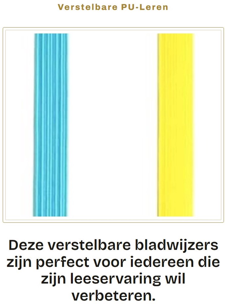 Dailygoods- Bladwijzers Verstelbaar - PU-leer - Roestvrij staal - Milieuvriendelijk - Antislip - 18 cm (L) x 1,5 cm (B) - Leesmarker