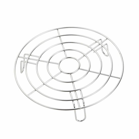 Dailygoods- Rooster van roestvrij staal - Multifunctioneel - Grillrooster - Airfryer accessoires - Stoompan - Vaatwasserbestendig - Gelijkmatige warmteverdeling - Stoomrooster