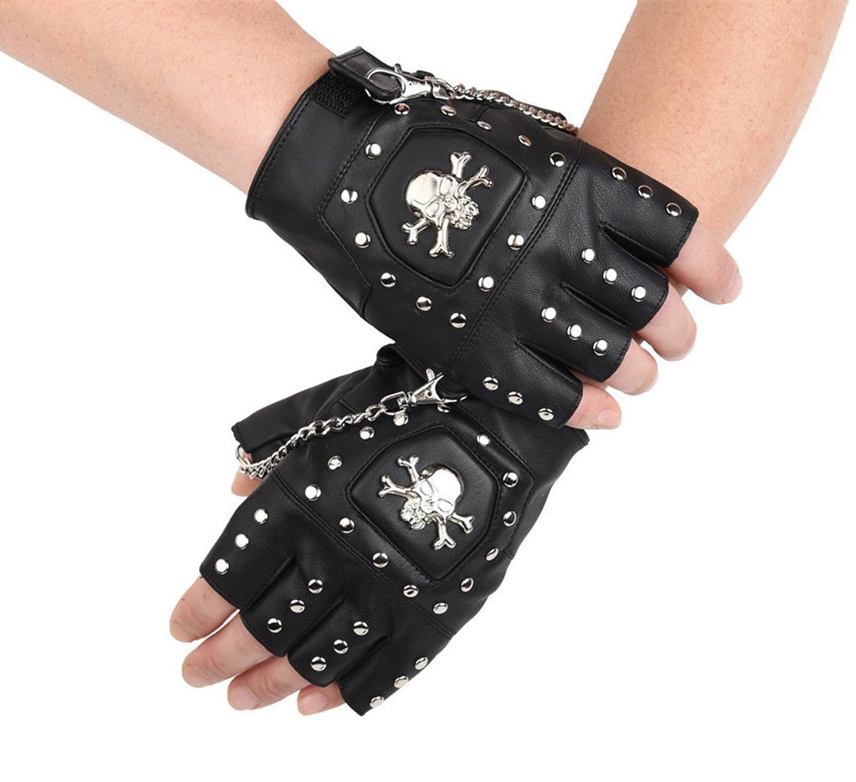 Dailygoods - Vingerloze Punkhandschoenen met Klinknagels
