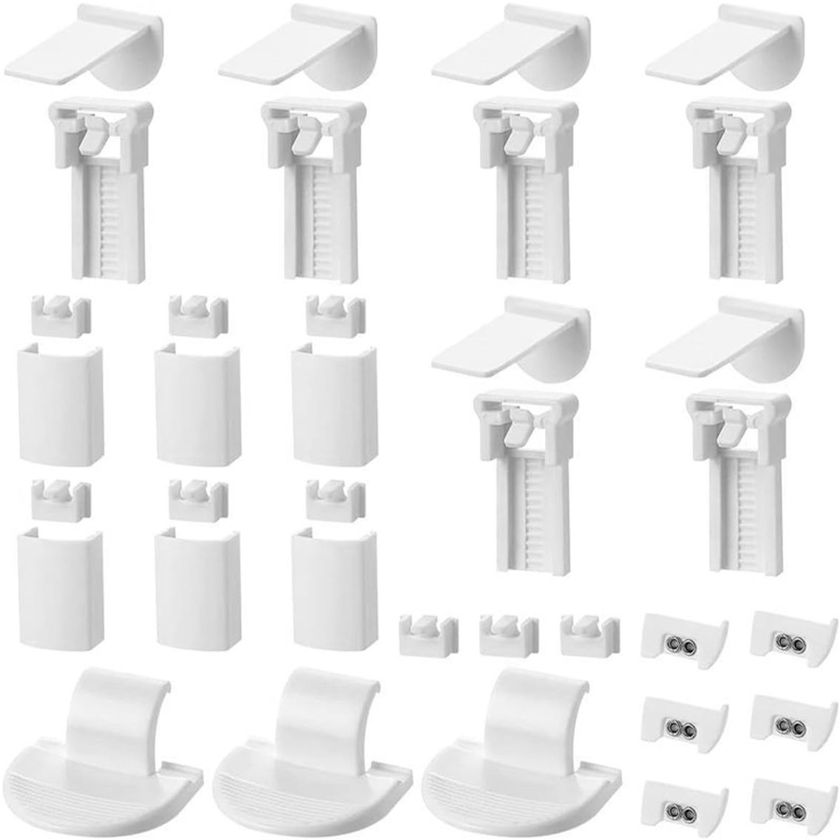 Dailygoods- Plisségordijnclips 36-delige set - Verstelbare Raambeugels - Antislip Grip - H