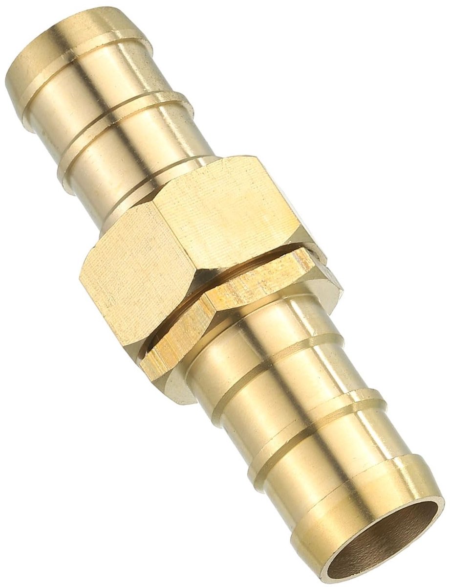 Dailygoods- Slangconnector 21 mm - Messing Dubbele Nippel - Slangverbinding - Tuinslang - Gas Slang - Robuust en Corrosiebestendig - Slangfitting