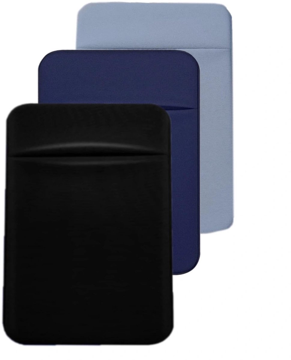 Dailygoods- Kaartetui 3 Stuks - Zelfklevende Telefoonkaarthouder - Multifunctionele Portemonnee - Rekbaar Lycra - Veilig en Duurzaam - Telefoonhouder