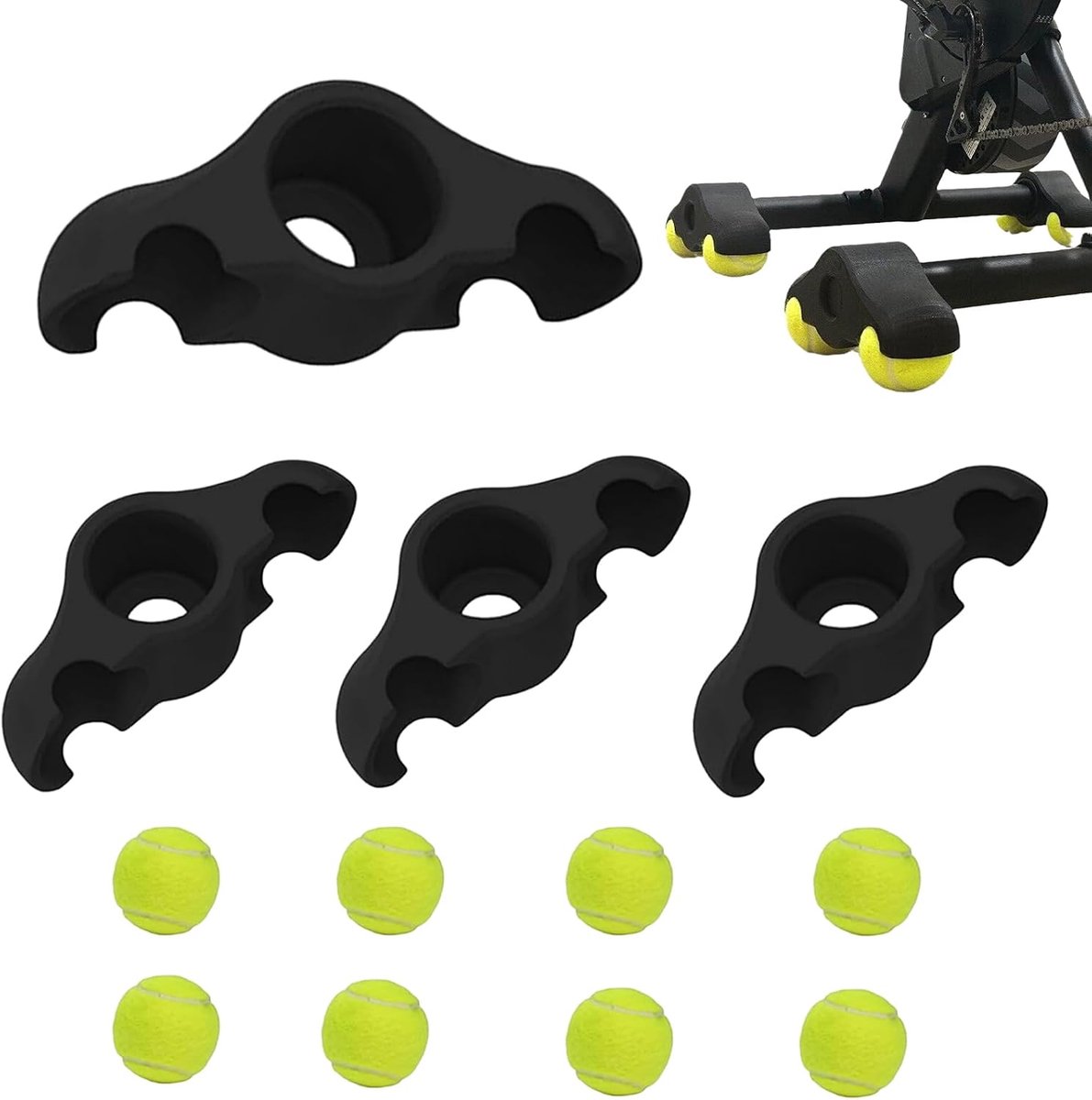 Fietsvoet Adapters - Schoenplaat Stabilisator - Indoor Fietsen - Verbeterde Stabiliteit - Set van 4 - Zwart