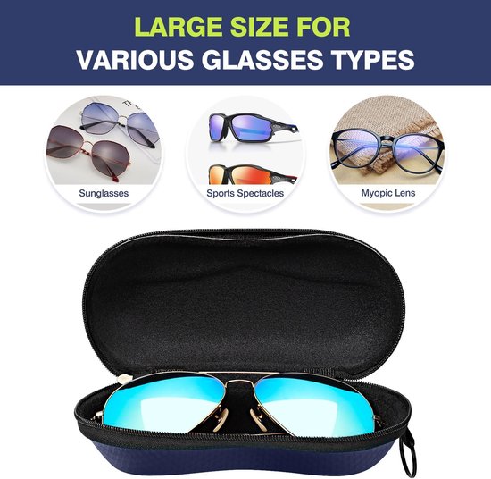 Zonnebrilhoes - EVA Semi Hard Shell - Antikras - Unisex - Opbergcase - Inclusief Microvezeldoek - Lichtgewicht en Draagbaar - Brilcase — afbeelding 5