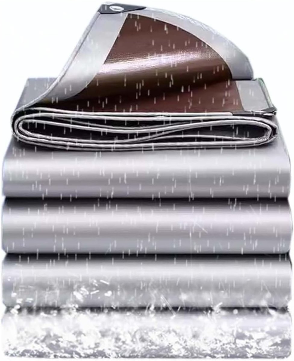 Waterdicht Zeildoek - Beschermhoes - Buiten Spullen - Scheurvast Materiaal - 4x4 meter - Grijs