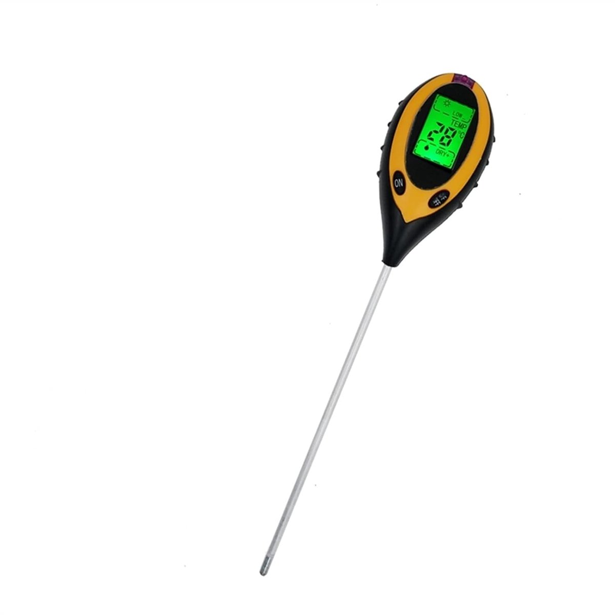 Bodemmeter - PH meter - Planten Verzorgen - 4-in-1 meting - 20 cm sonde - Zwart Geel