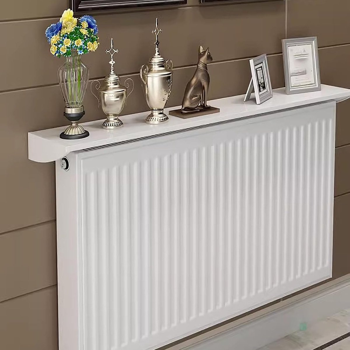 Radiator plank - Opbergrek - Ruimte Besparen - Ponsvrije Installatie - 25 cm - Zwart