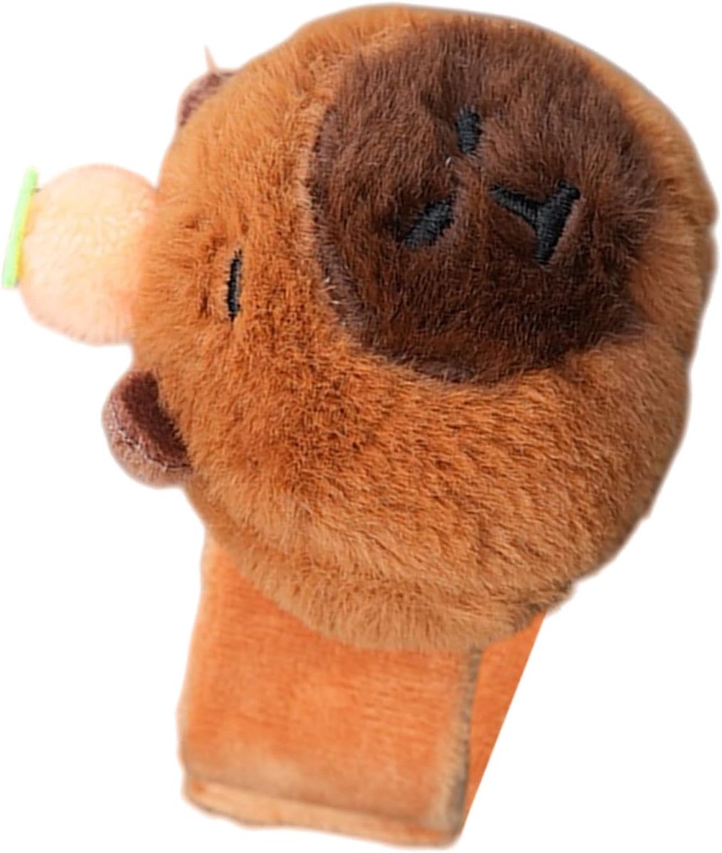 Fietsstuur Ornament - Dierenpop Stuur - Fiets Versieren - Zachte Pluche Textuur - 8 cm - Baby Capibara
