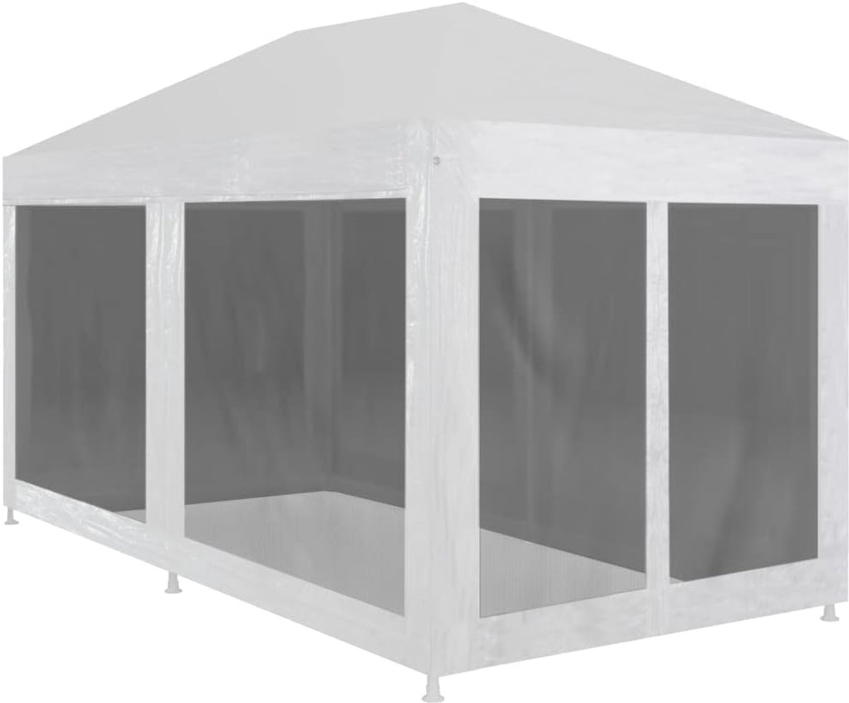 Partytent met zijwanden - Tuinpaviljoen Gazebo - Feestelijke Bijeenkomsten - Insectenwerende Mesh - 4 x 3 Meter - Wit