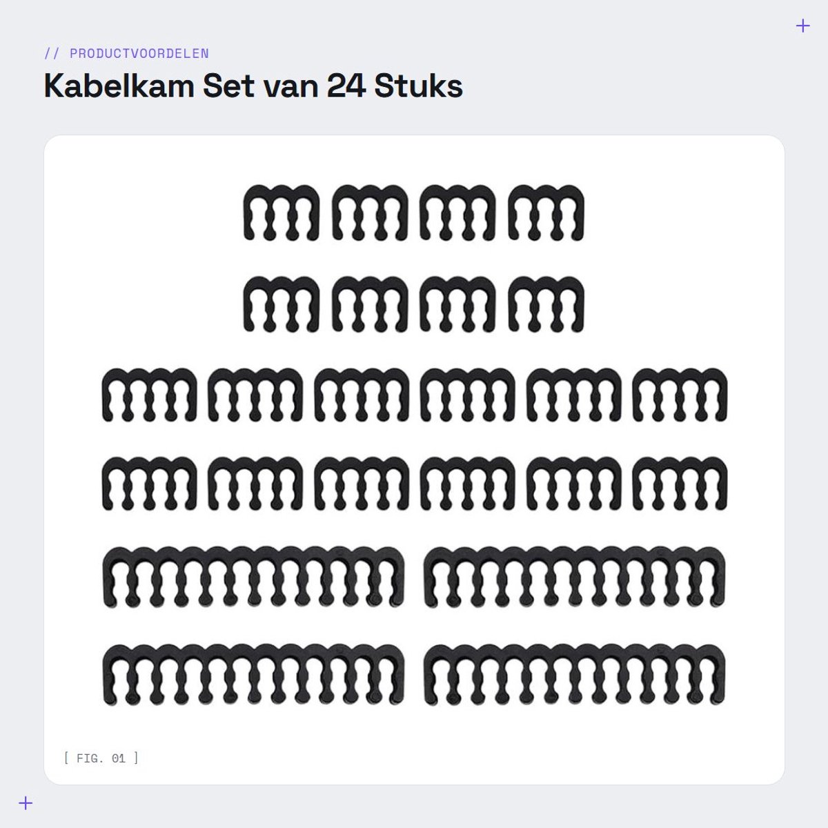 Dailygoods - Kabelkam Set van 24 Stuks voor Kantoor en Thuis