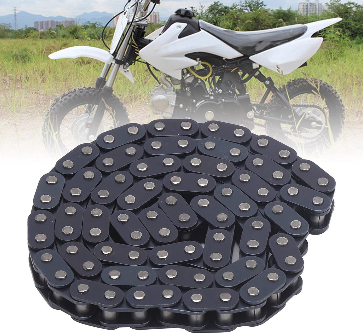 Dailygoods- T8F-ketting slijtvast - Kettingvervanging - Mini Crossmotor - Quad ATV - 47cc/49cc - Pocket Bikes - Motorfiets Ketting