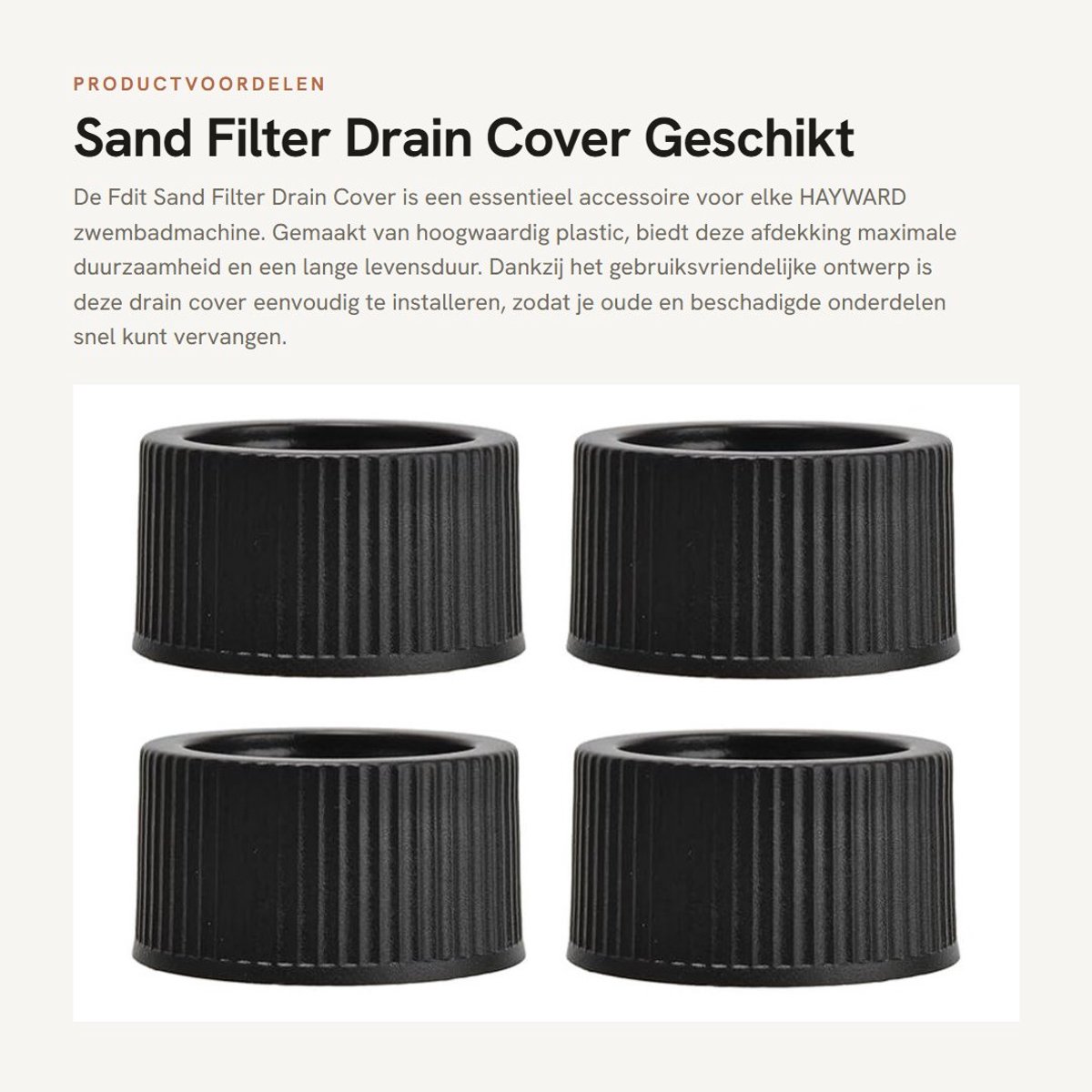Dailygoods- Afdekking Hoge Kwaliteit - Vervangingsonderdeel - Zwembadaccessoire - Geschikt voor HAYWARD - 33mm Binnenmaat - Duurzaam Plastic - Afdekking Voor Zandfilter
