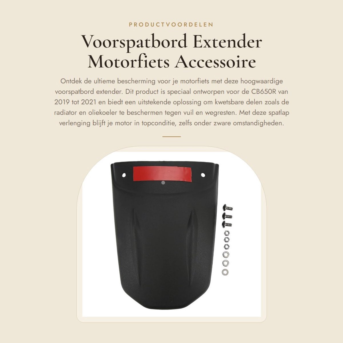 Dailygoods- Voorspatbord Beschermende Uitbreiding - Voorspatbord Motorfiets - ABS Kunststof - Lichtgewicht - Slijtvast - Hoge Temperatuur Bestendig - Spatlap