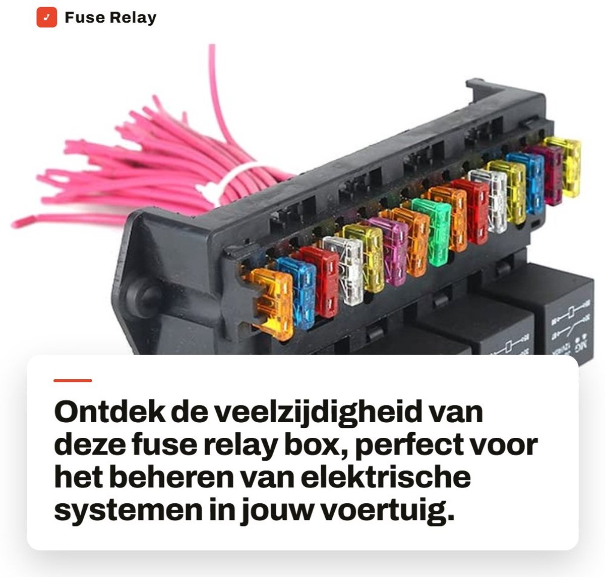 Dailygoods - Fuse Relay Box - 15 Slots - Robuuste constructie - Multi-Circuit - Waterdicht - Betrouwbaar - Voor auto-accessoires