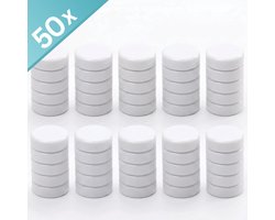 RENALUX - Magneten Whiteboard en Magneten Koelkast Mega Set - Magneten Sterk - Zelfklevende Magneten - Magneten voor Magneetbord - Wit - 50 Stuks