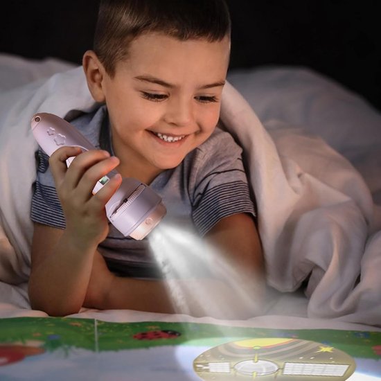 Zaklampprojector Kinderen - Nachtlamp Projector - Educatief Spel - 120 Kleurrijke Motieven - 13 x 67 x 4 cm - Paars — afbeelding 5