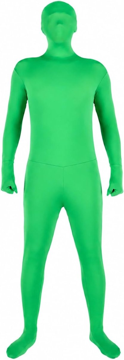 Unisex Groen Chromakey Stretch Kostuum voor Foto's, Video's, Special Effects en Carnaval, Ideaal voor Cosplay en Festivals