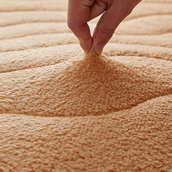 Japanse Futon Matras - Rolmatras Tatami - Comfortabel Slapen - Dubbele Tape Rand - 150x198 cm - Camel — afbeelding 3